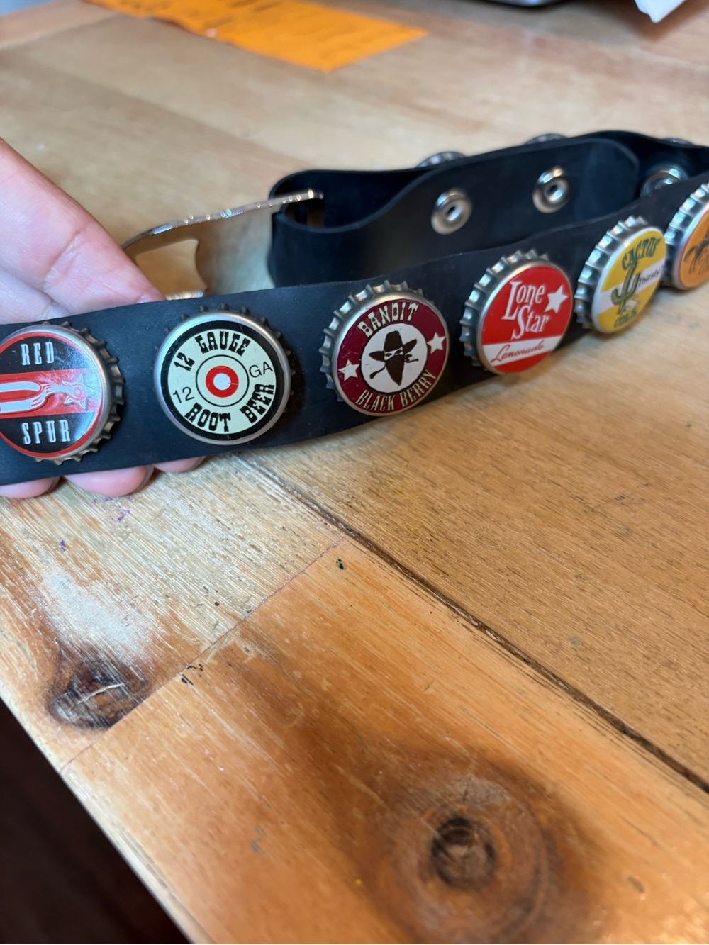Little Earth Black Belt with Colorful Bottle Cap Accents - Picture 8 of 8
